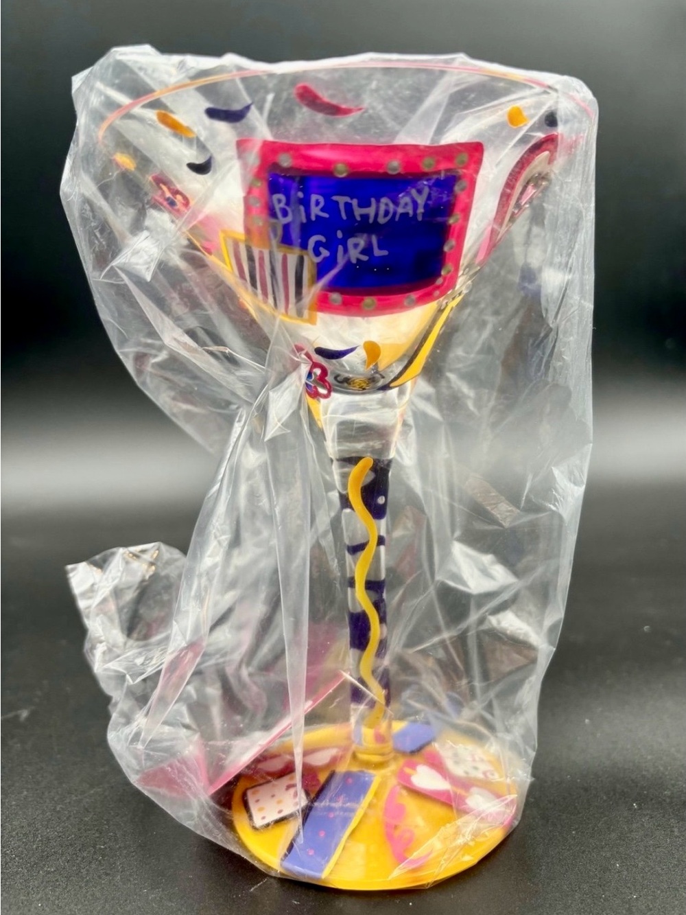 Collectable Lolita "Birthday Girl" Martini Glass By Tracy Lolita Yancy New